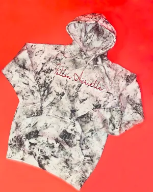Fallon Aurielle Unisex Signature Chaos Hoodie (White, Black & Red)