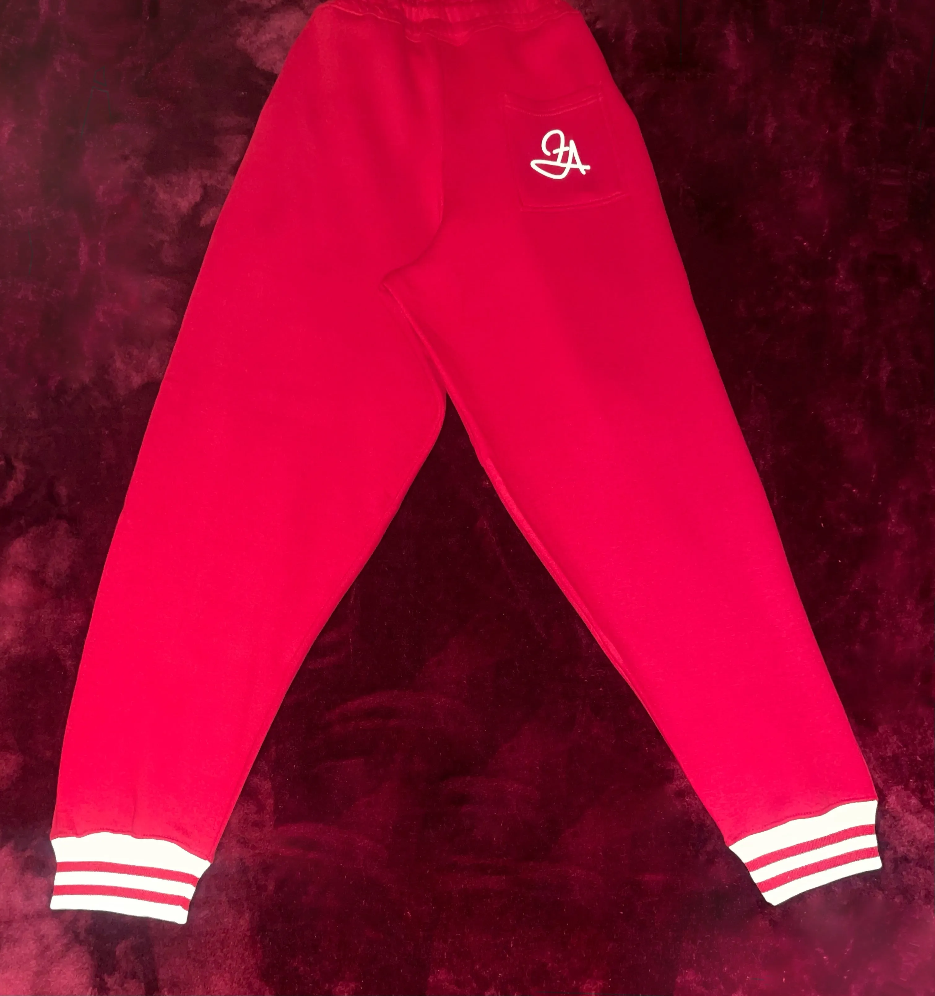 Fallon Aurielle Unisex Signature Scorpio Scorpion Logo & Name Zodiac Jacket Jogging Set (Red & White)