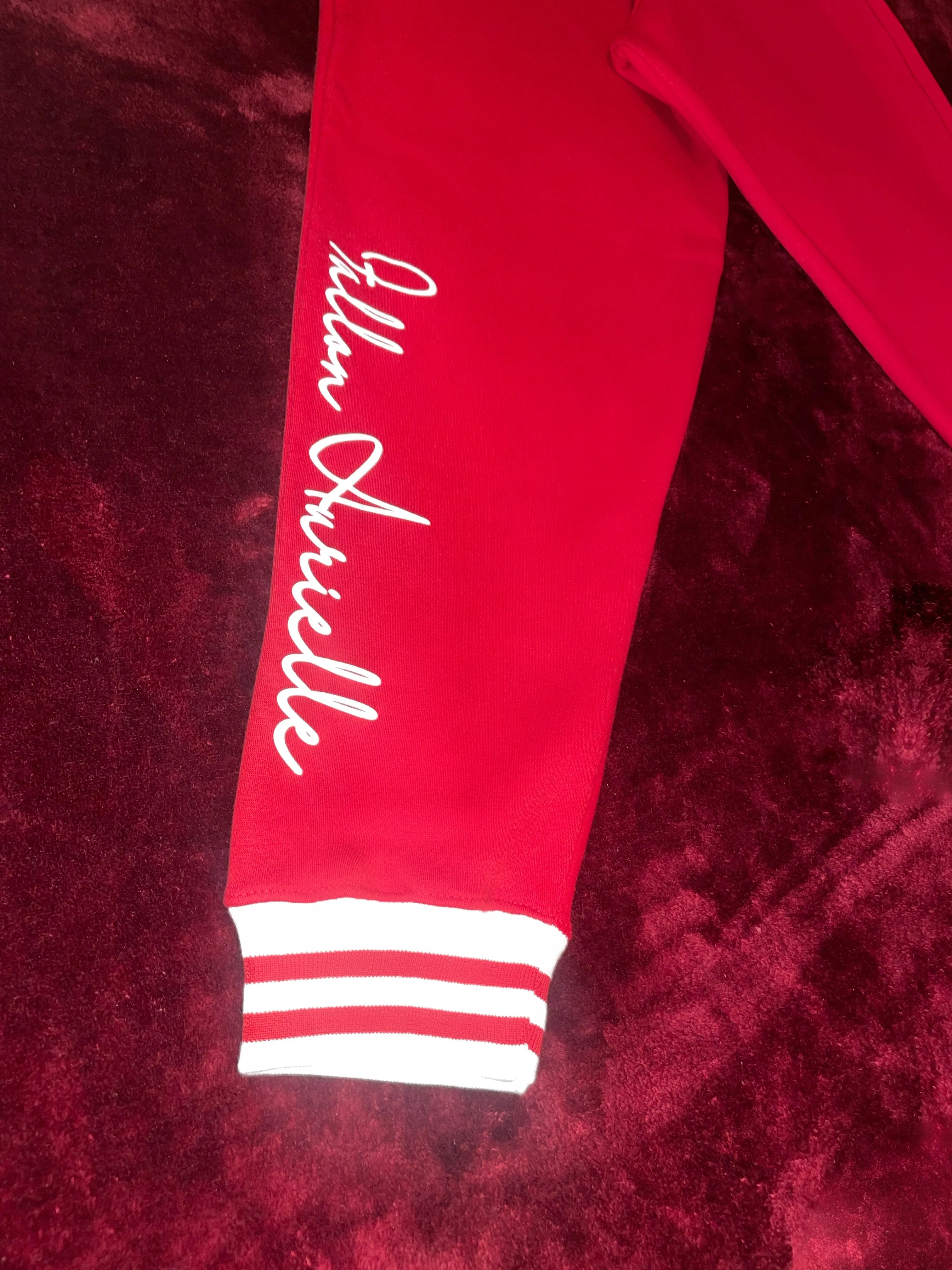 Fallon Aurielle Unisex Signature Scorpio Scorpion Logo & Name Zodiac Jacket Jogging Set (Red & White)