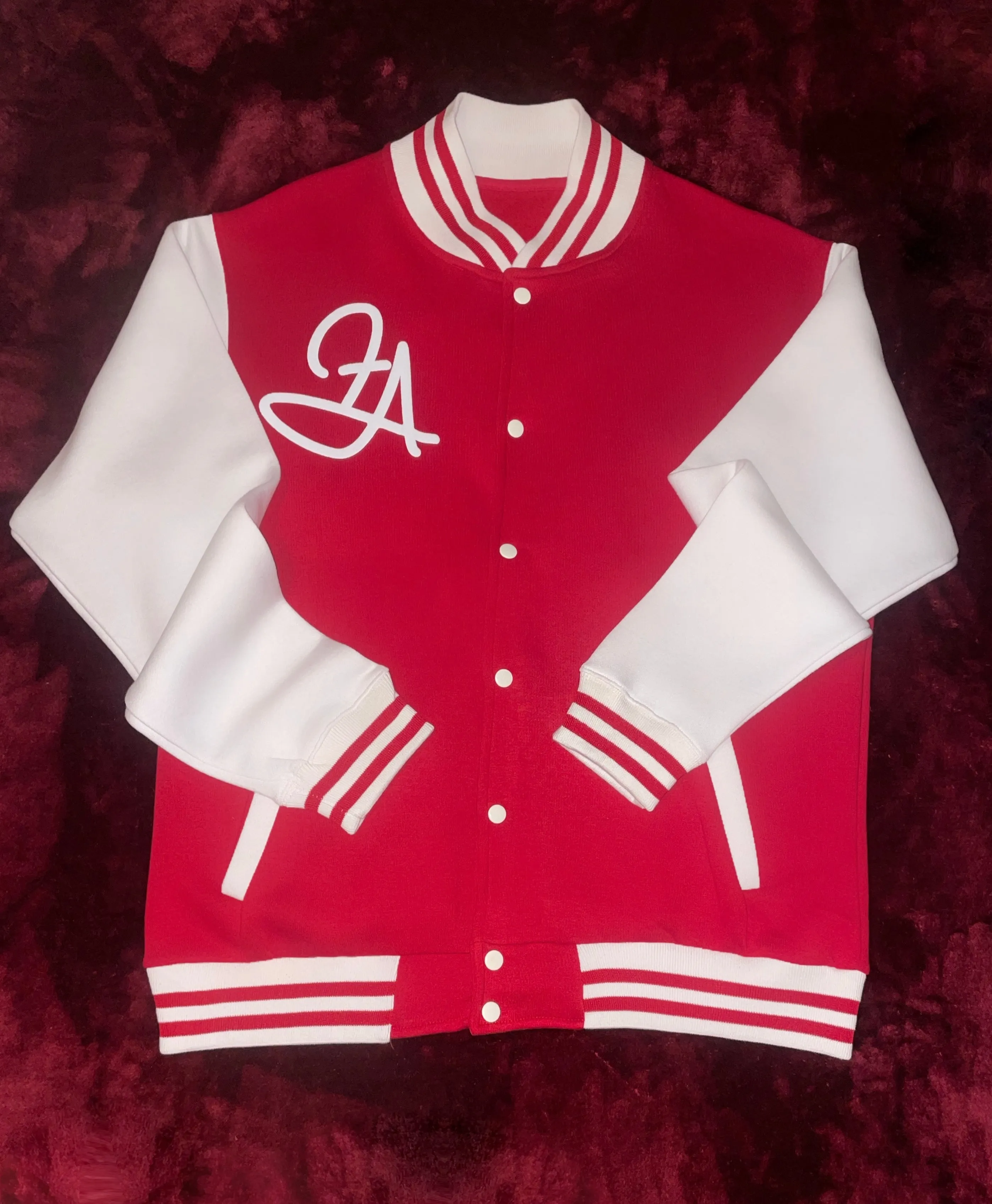 Fallon Aurielle Unisex Signature Scorpio Scorpion Logo & Name Zodiac Jacket Jogging Set (Red & White)