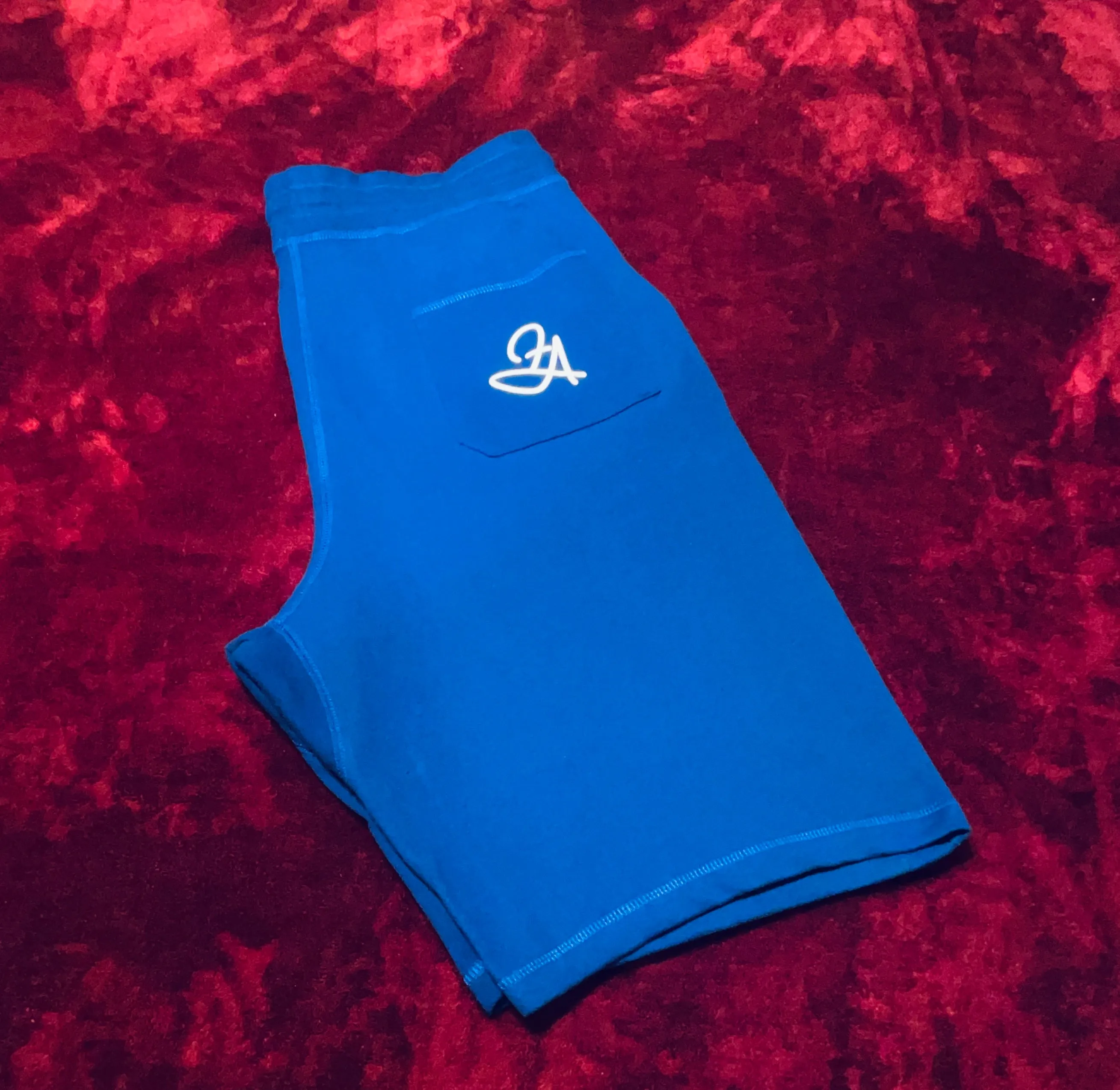 Fallon Aurielle Unisex Signature Shorts (Royal Blue & White)