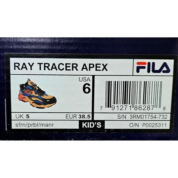 Fila Ray Tracer Apex Multicolor Big Kid's Sneakers Size 6