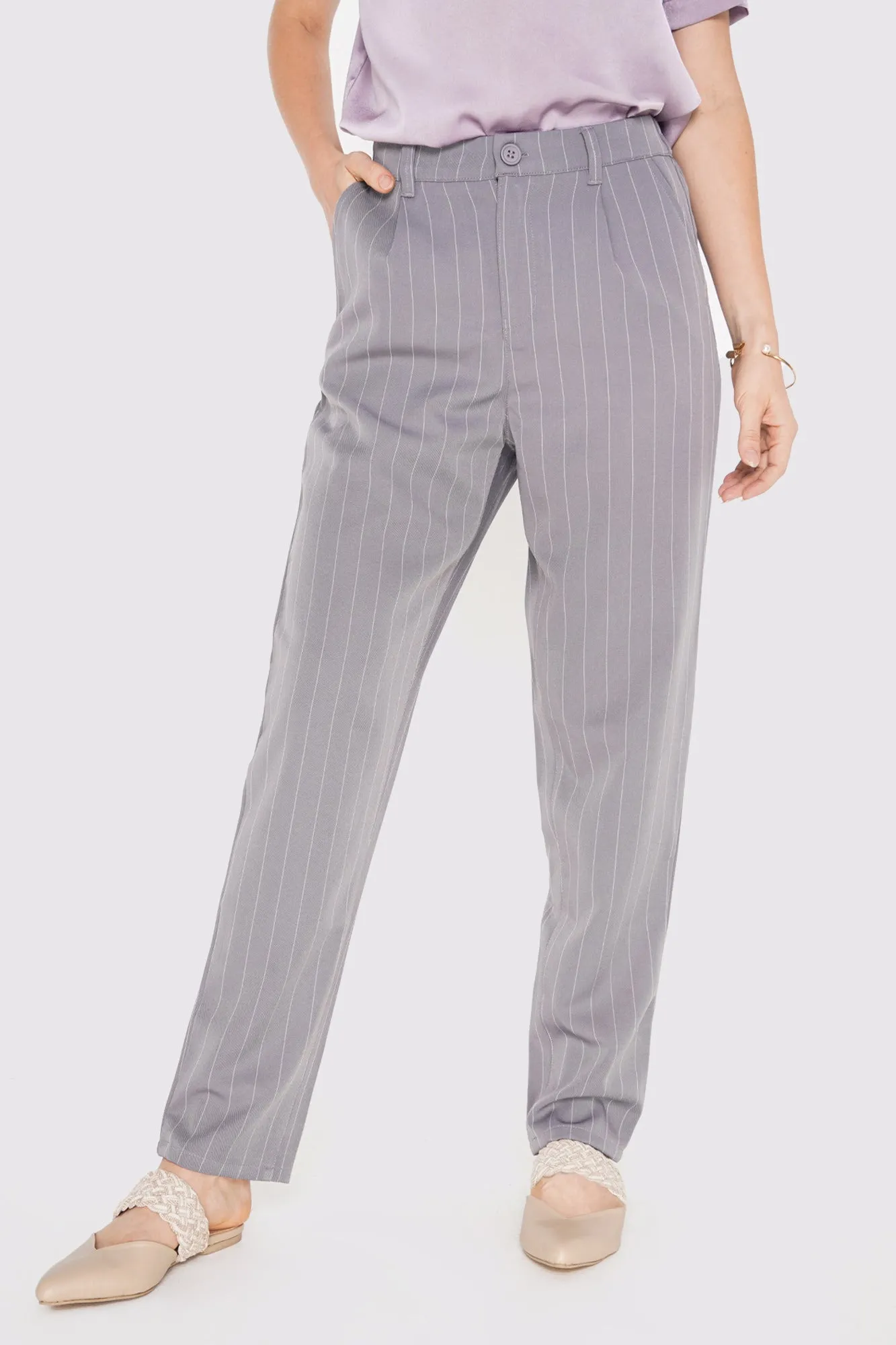 Full Length Striped Cozy Pants