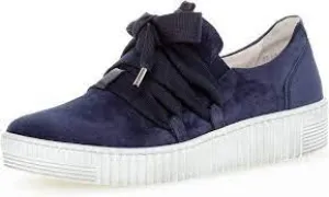 GABOR 43.333.16 MARINE/BLUE SUEDE LACE UP SNEAKER