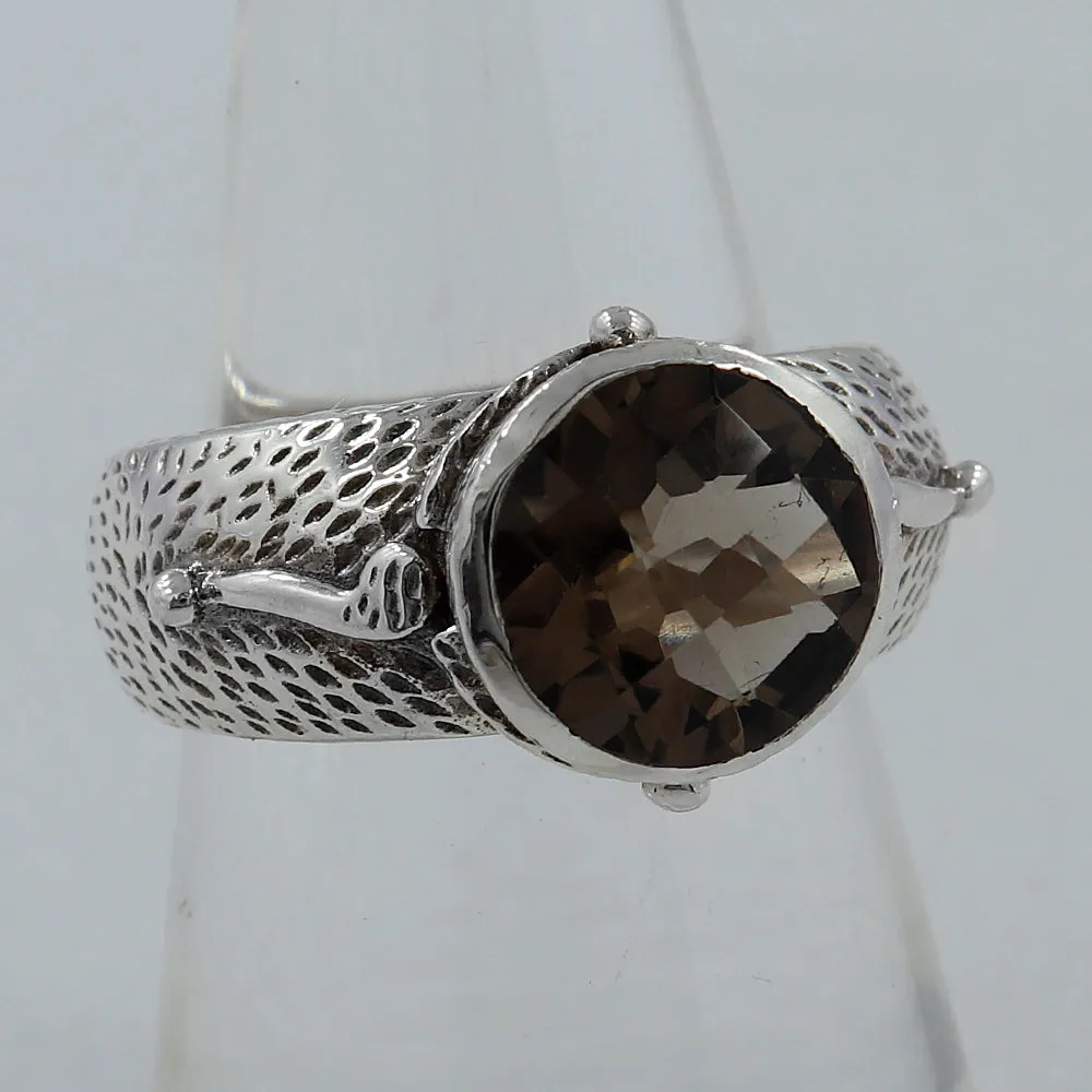 Garnet Designer Sterling Silver Ring
