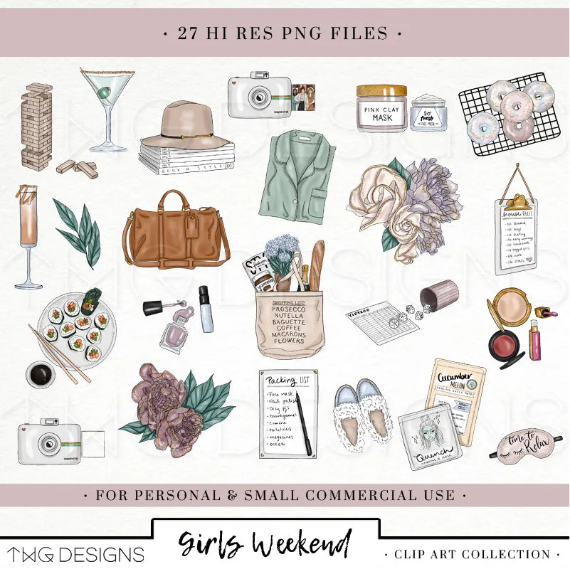 Girls Weekend Clipart Collection