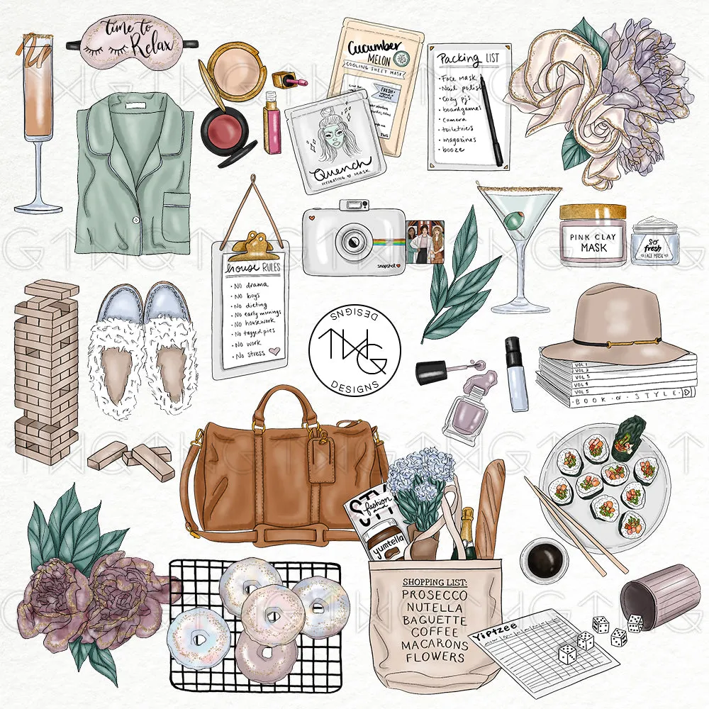 Girls Weekend Clipart Collection