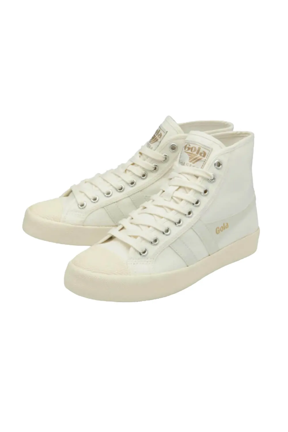 Gola Coaster High-Top Sneakers for Women in White | CLA205OFF WHITE/GOLD