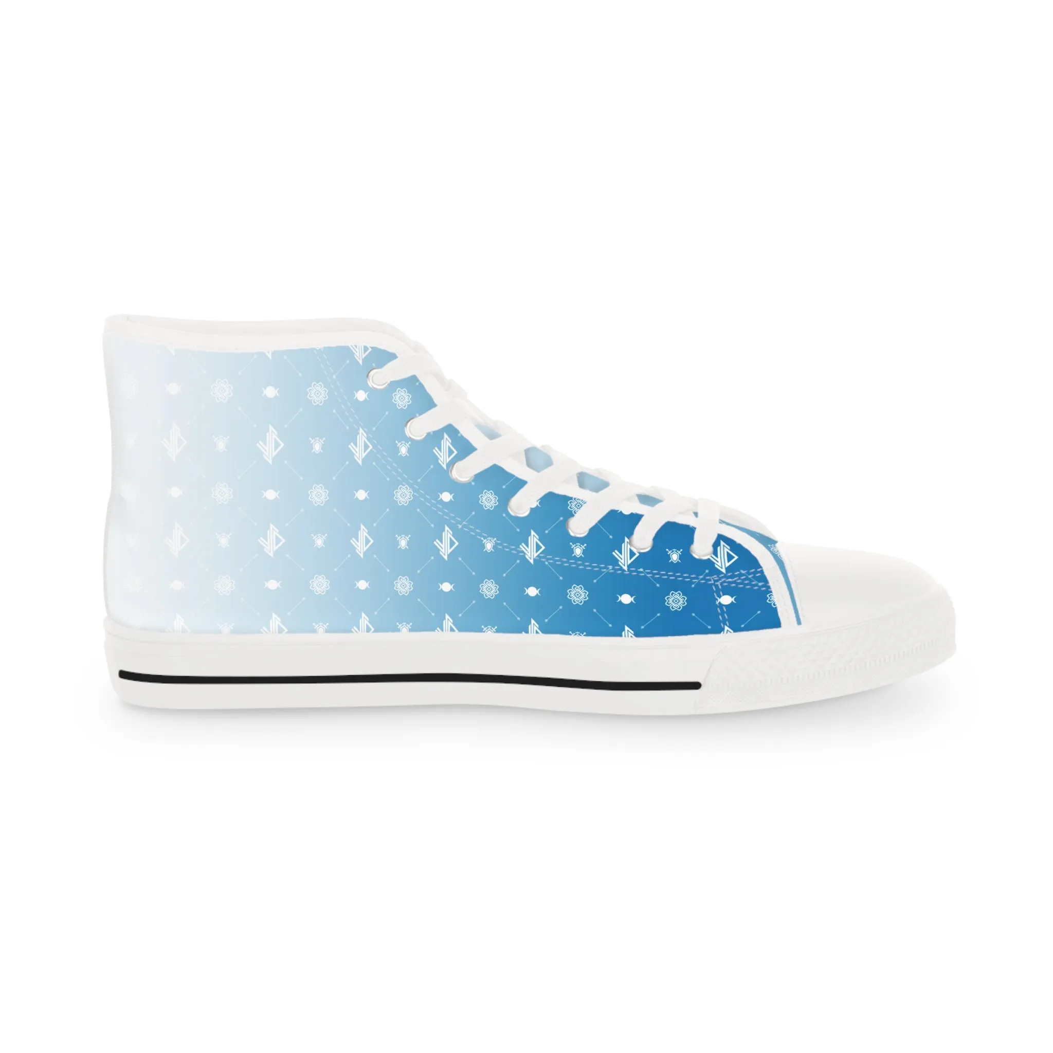 Gradient Blue High Top Sneakers - Stylish Urban Footwear for Casual Wear