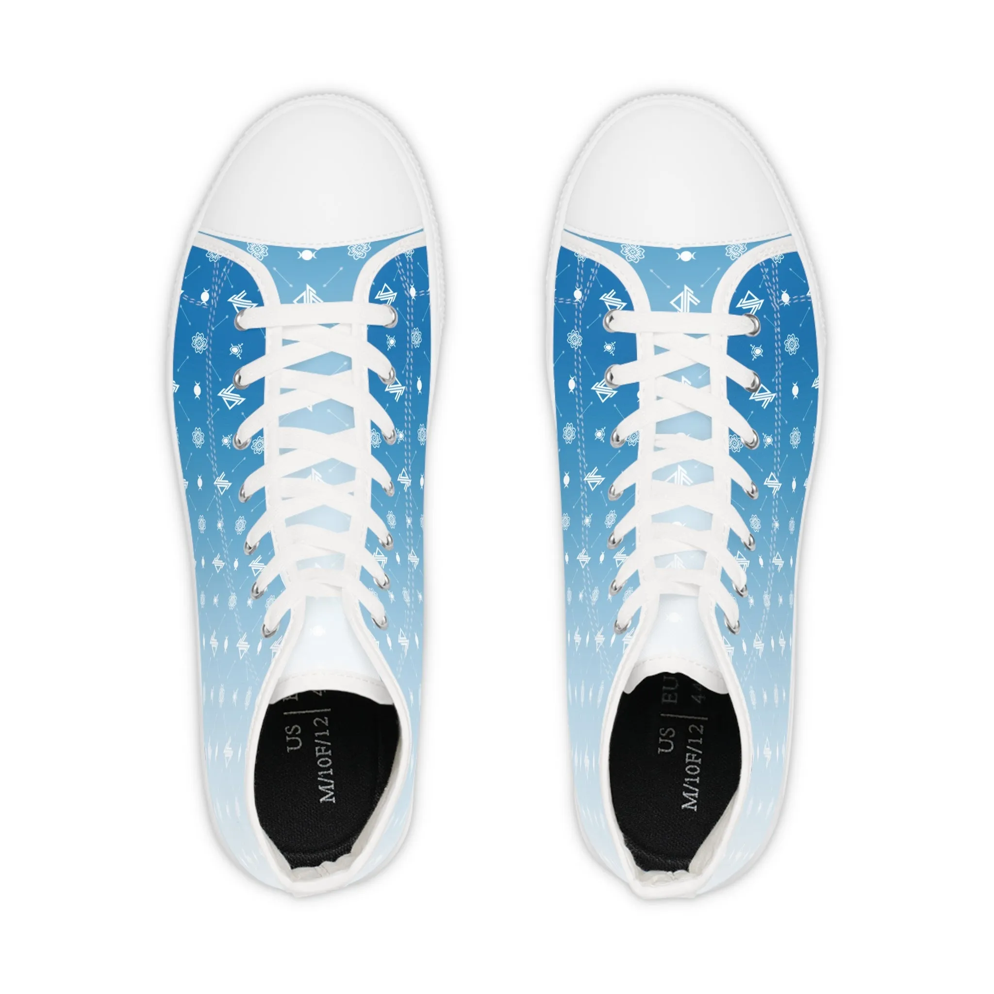Gradient Blue High Top Sneakers - Stylish Urban Footwear for Casual Wear