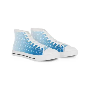 Gradient Blue High Top Sneakers - Stylish Urban Footwear for Casual Wear