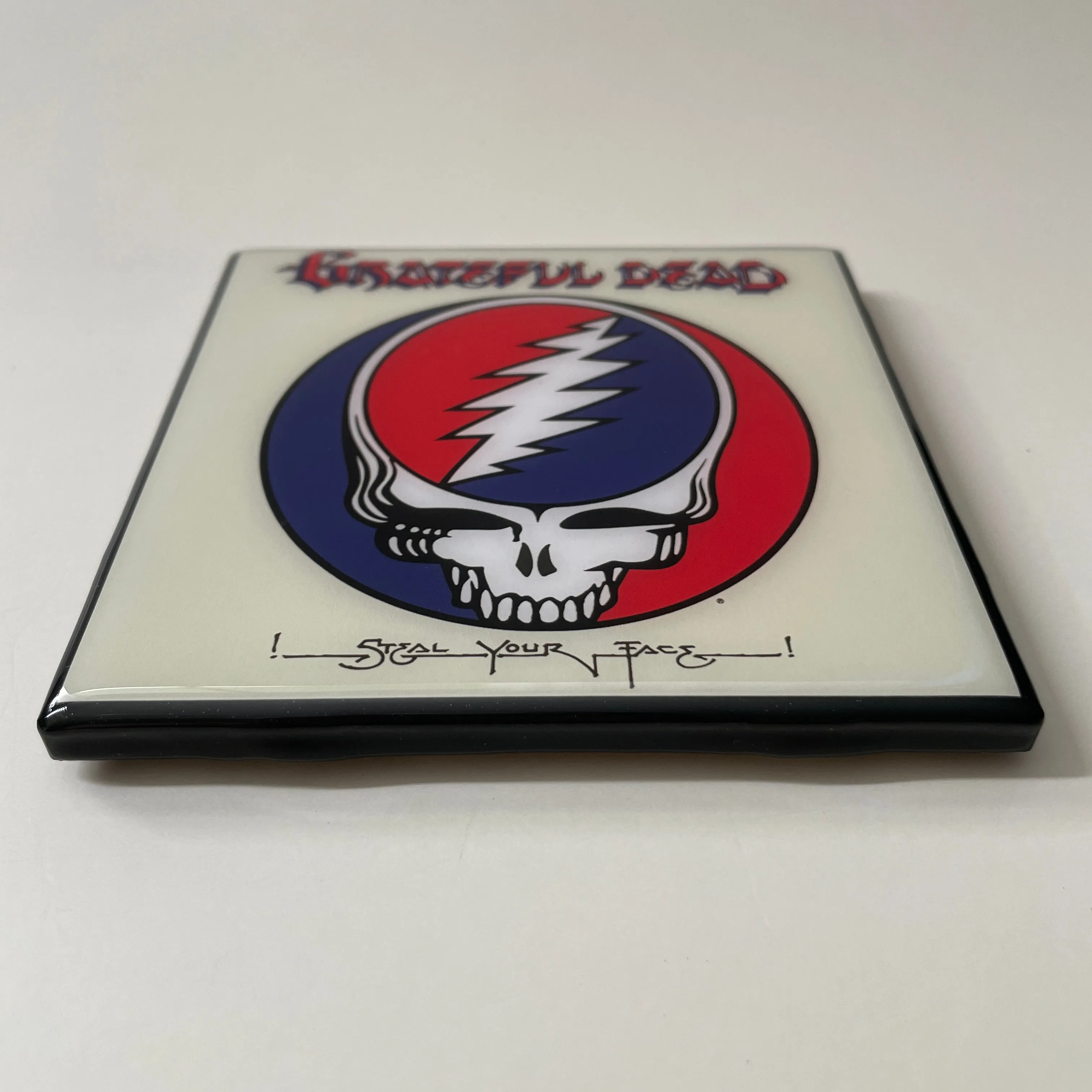 GRATEFUL DEAD Steal Your Face Ceramic Custom Tile Coaster