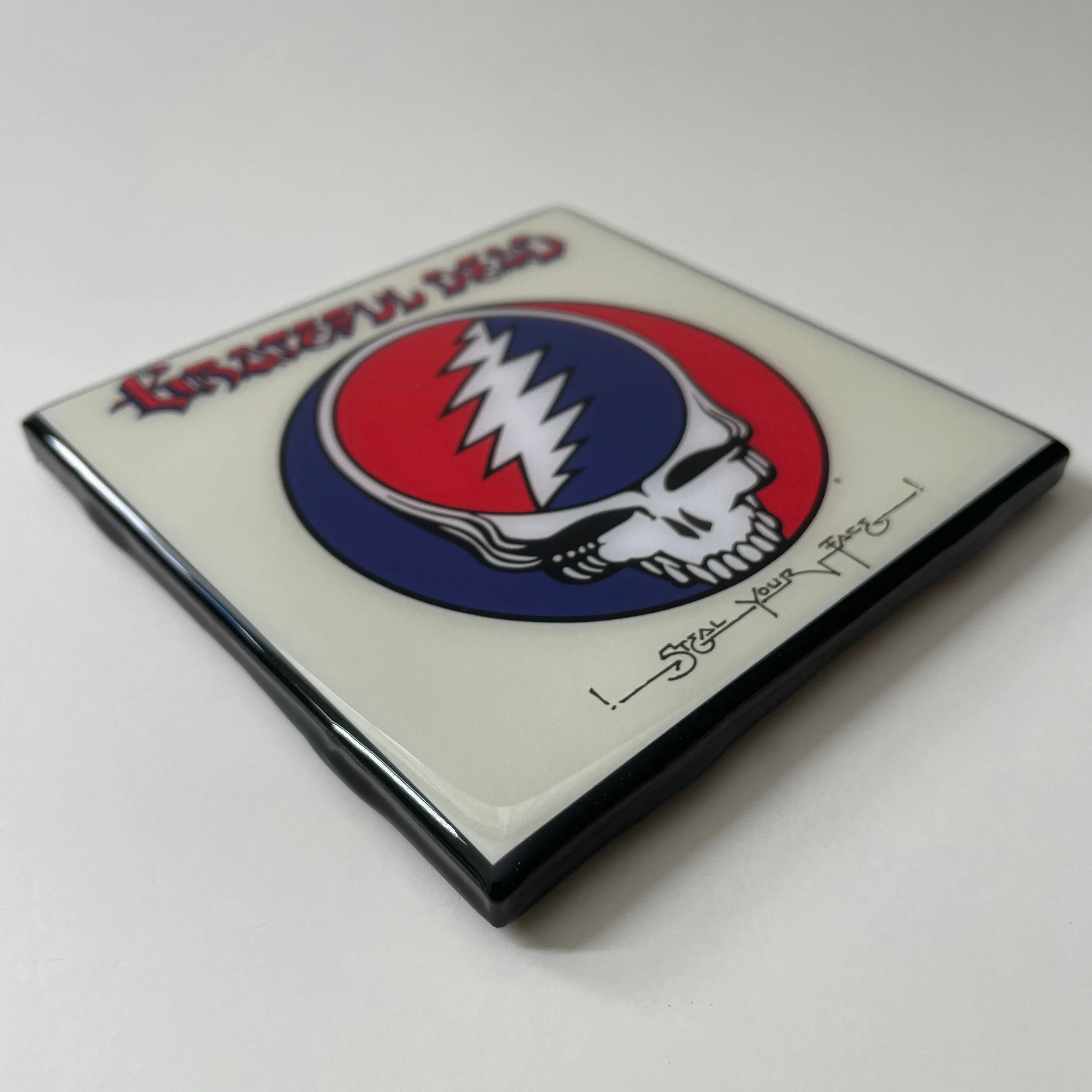GRATEFUL DEAD Steal Your Face Ceramic Custom Tile Coaster