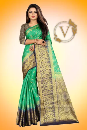 Green Banarasi Silk Designer Saree
