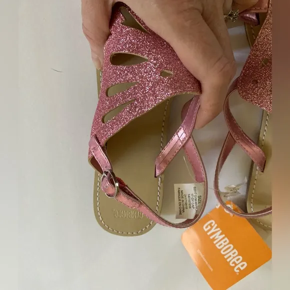 🌸Gymboree New Pink Glitter Butterfly Spring Summer Sandal