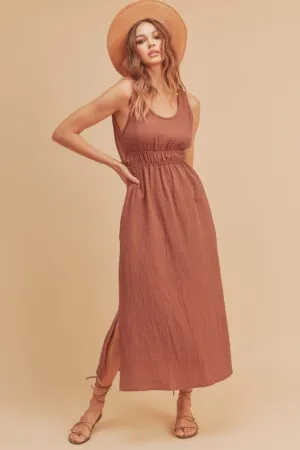 Hazel Blues® |  Aemi   Co Side Slit Round Neck Sleeveless Tank Dress