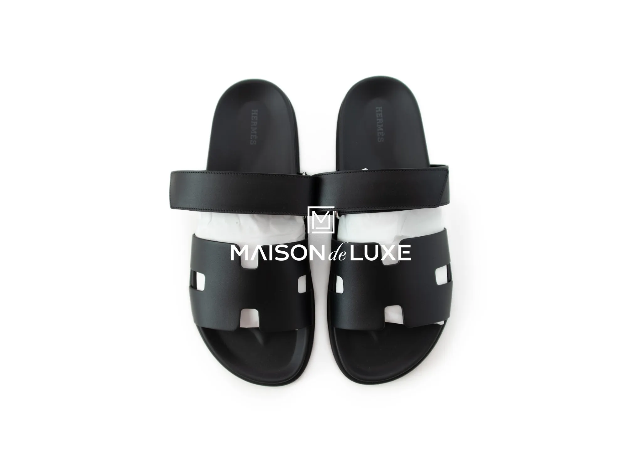 Hermes Men's Black Chypre Sandal 43