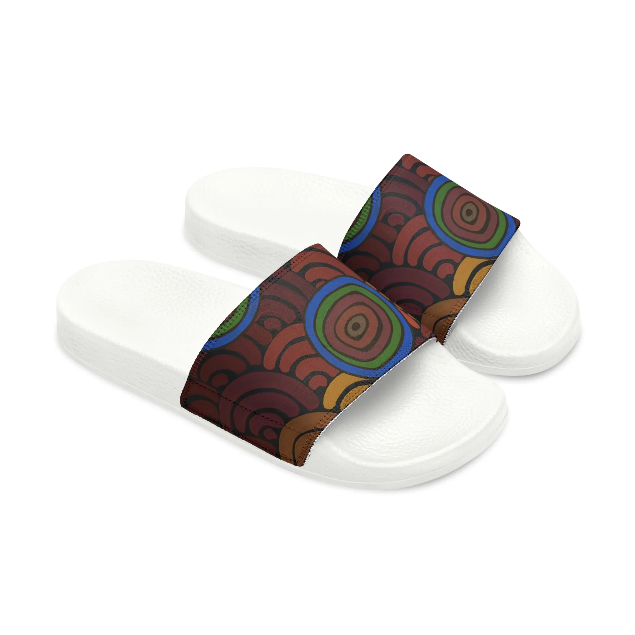 I Love Indigenous | PU Slide Sandals for Men | Aboriginal Design