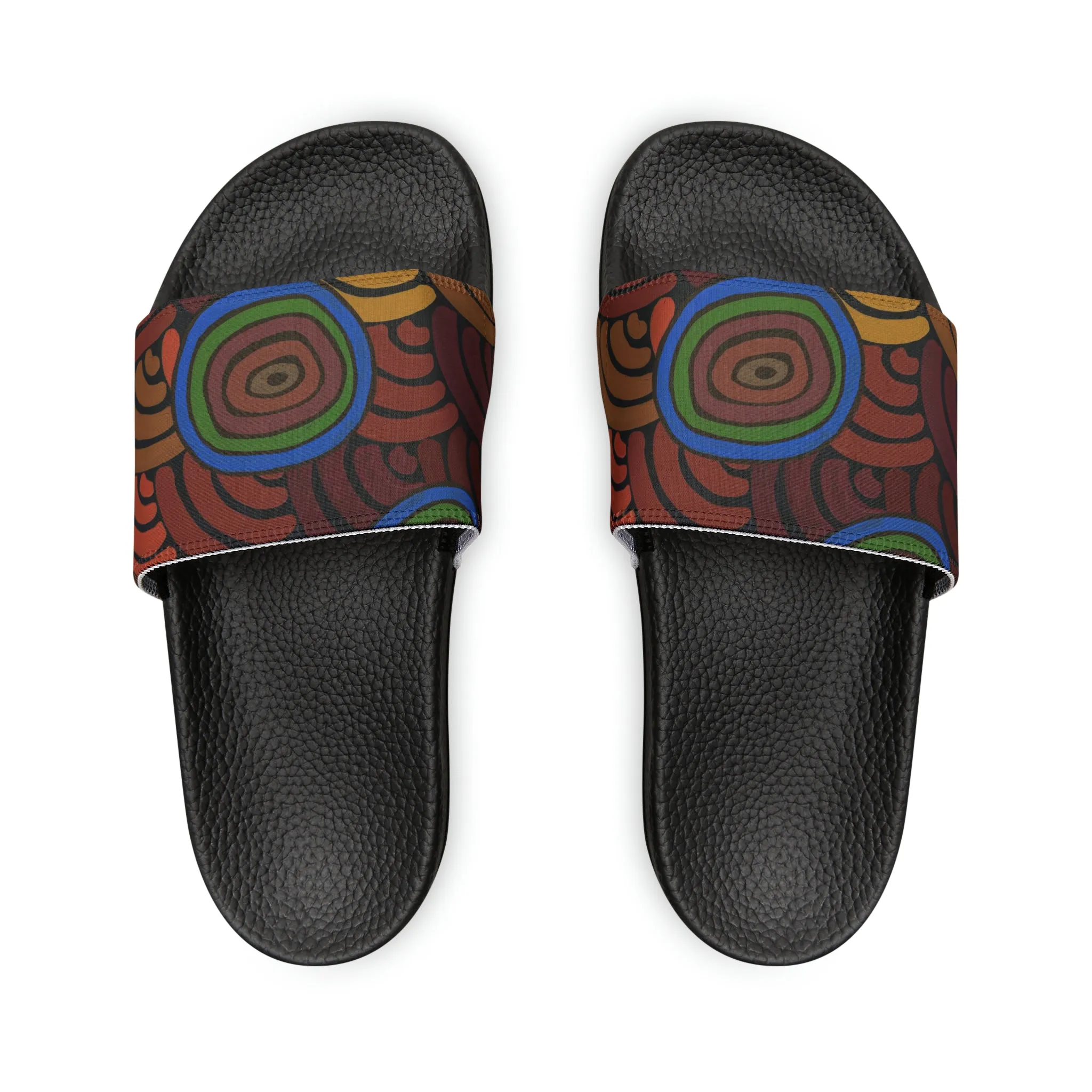 I Love Indigenous | PU Slide Sandals for Men | Aboriginal Design