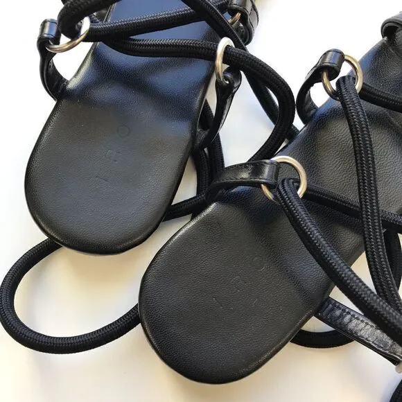 IRO Tao Roman lace Sandal black leather Sz 36