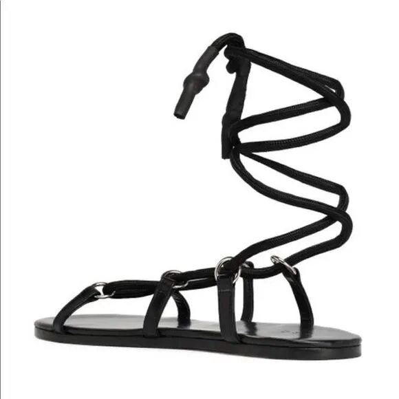 IRO Tao Roman lace Sandal black leather Sz 36