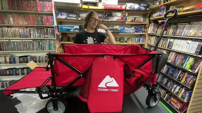 Item shows light use! Ozark Trail UTILITY WAGON WITH TAILGATE RED, Includes Box!
