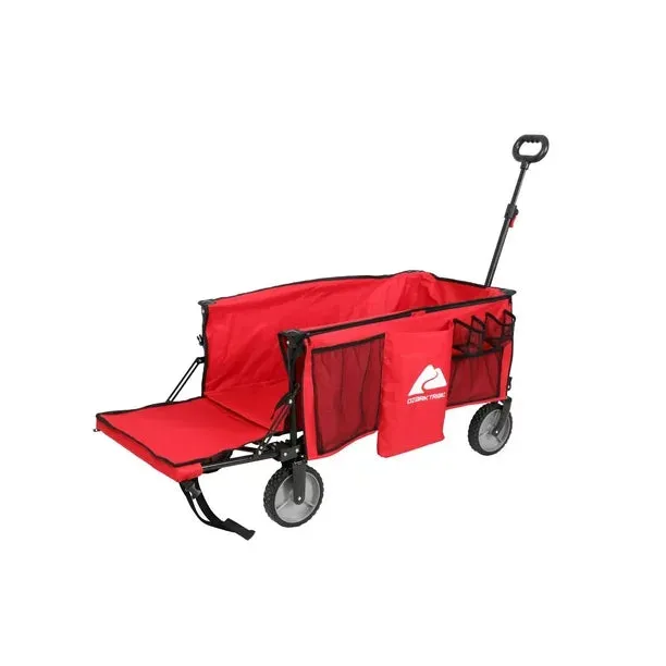 Item shows light use! Ozark Trail UTILITY WAGON WITH TAILGATE RED, Includes Box!