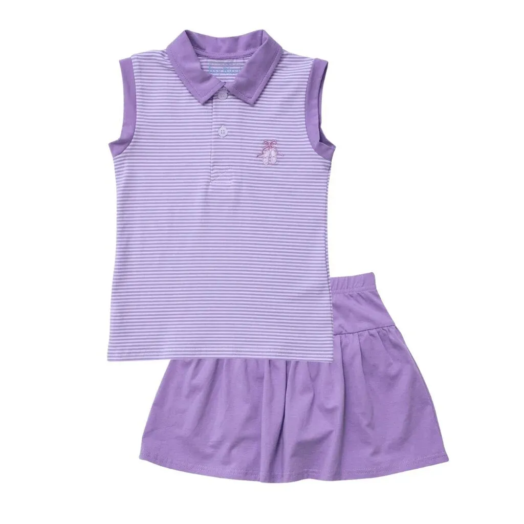 Itsy Bitsy Purple Stripe Ballet Slippers Collar Tank