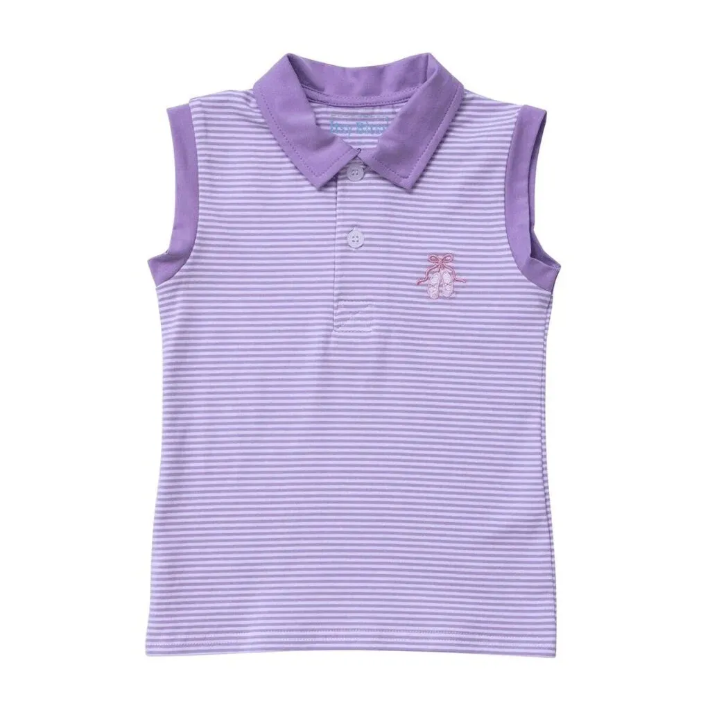 Itsy Bitsy Purple Stripe Ballet Slippers Collar Tank
