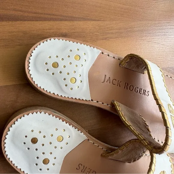Jack Rogers Embroidered &quot;MRS&quot; Sandal Color: White / Platinum