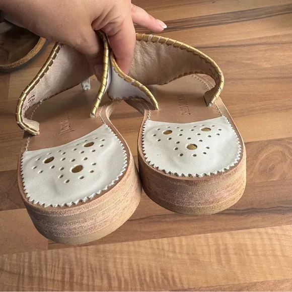 Jack Rogers Embroidered &quot;MRS&quot; Sandal Color: White / Platinum