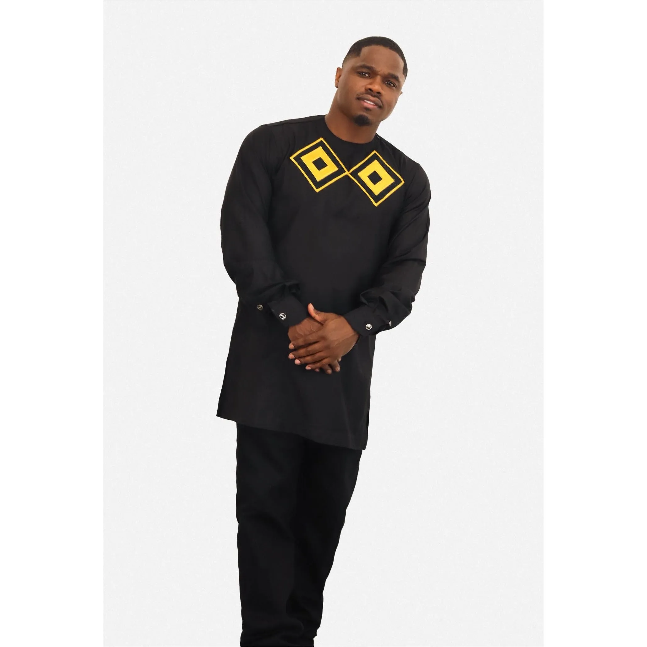 Joromi Black And Gold Men's African Shirt