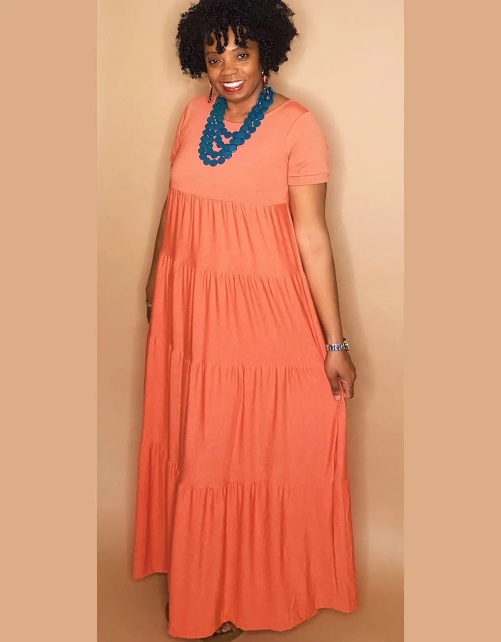 ‘Josie’ Tiered Maxi Ash Copper