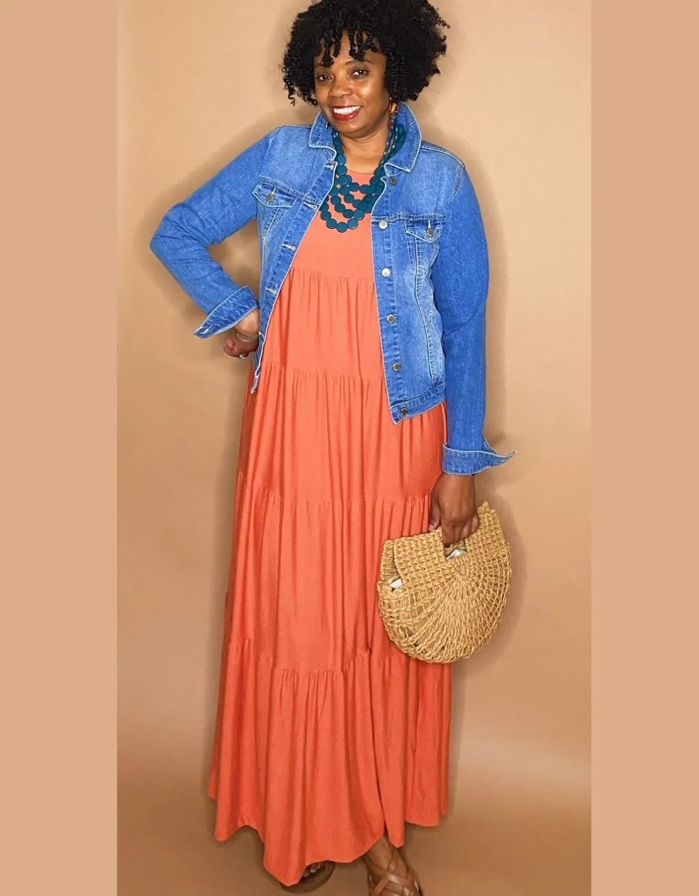 ‘Josie’ Tiered Maxi Ash Copper