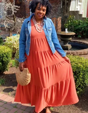 ‘Josie’ Tiered Maxi Ash Copper