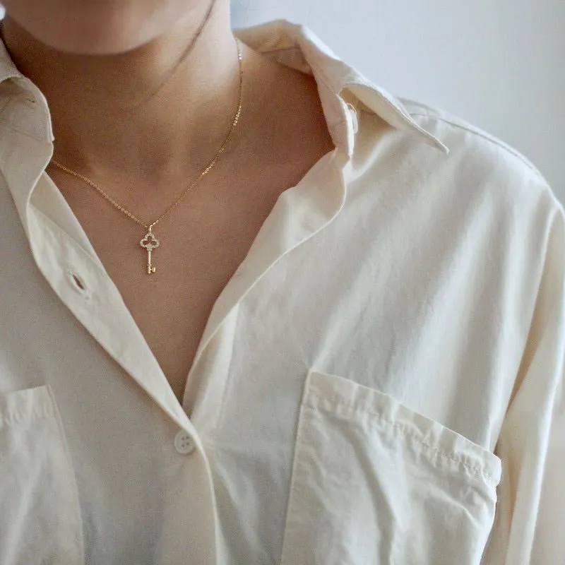 Key to True Love Necklace (Solid Silver)