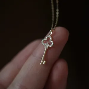 Key to True Love Necklace (Solid Silver)