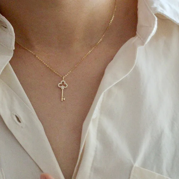 Key to True Love Necklace (Solid Silver)