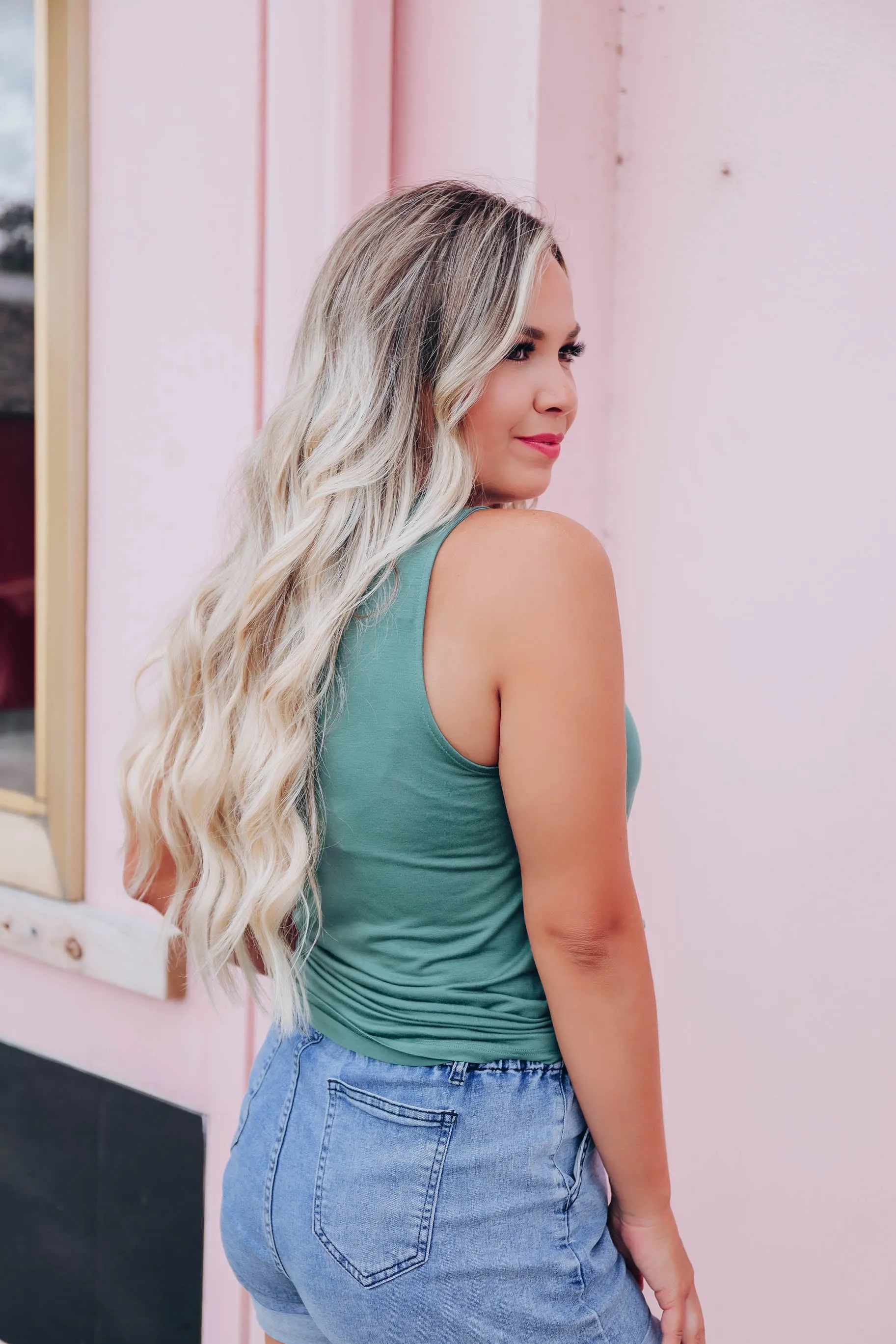 Laney Solid Sleeveless Top - Teal