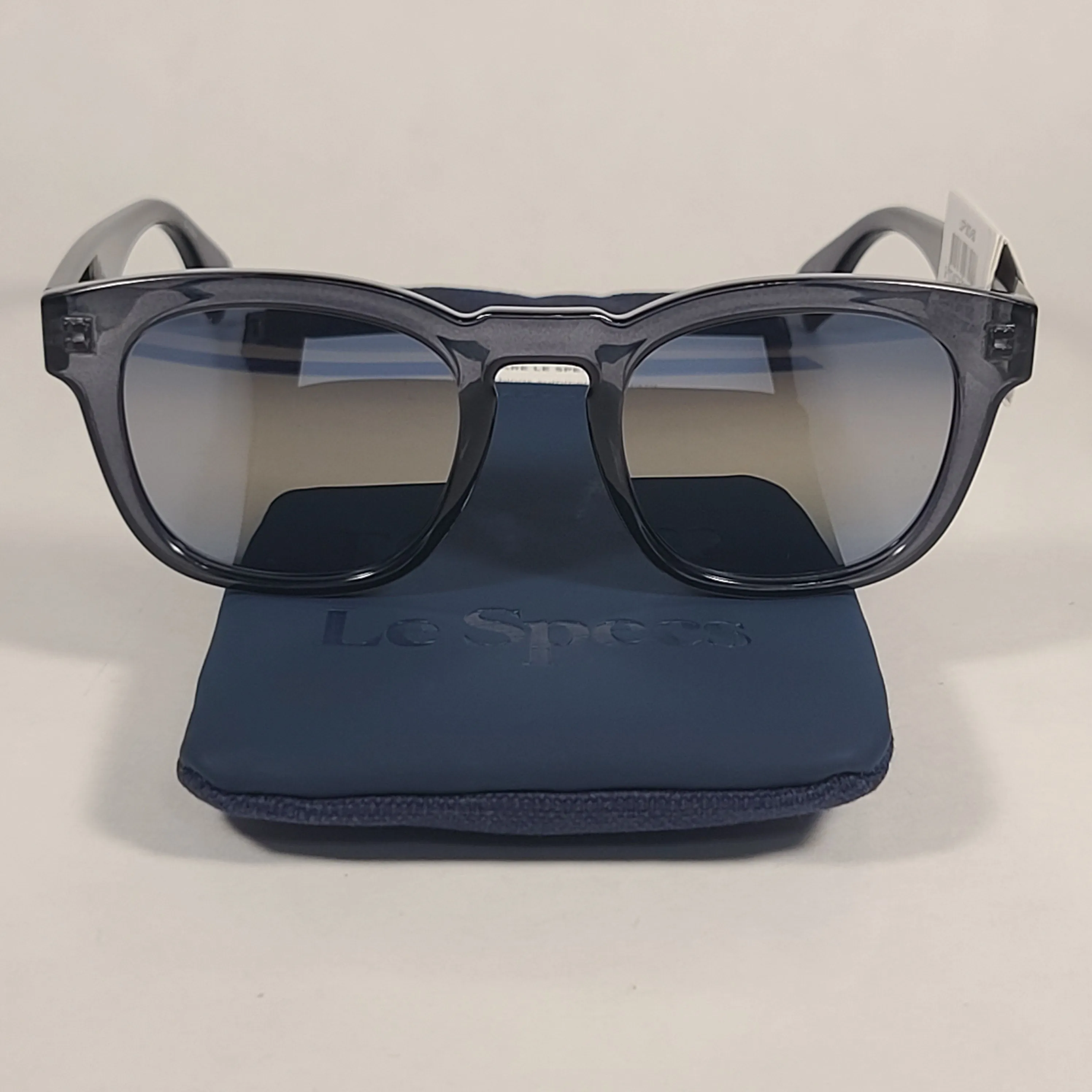 Le Specs Block Party Rectangle Sunglasses Slate Gray Frame Gray Gold Gradient Lens LSP1802450