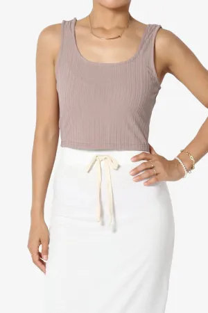 Lotto Square Neck Rib Crop Tank Top