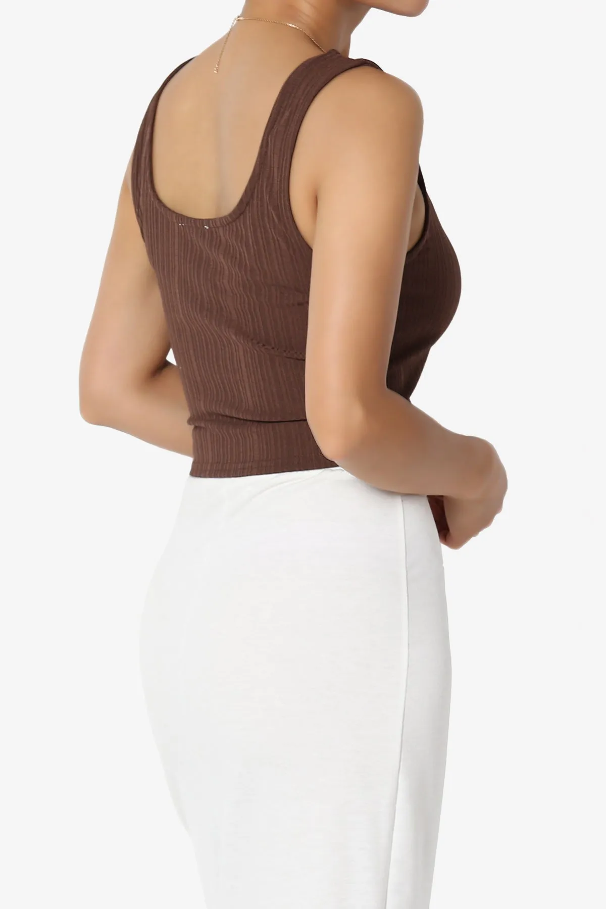 Lotto Square Neck Rib Crop Tank Top