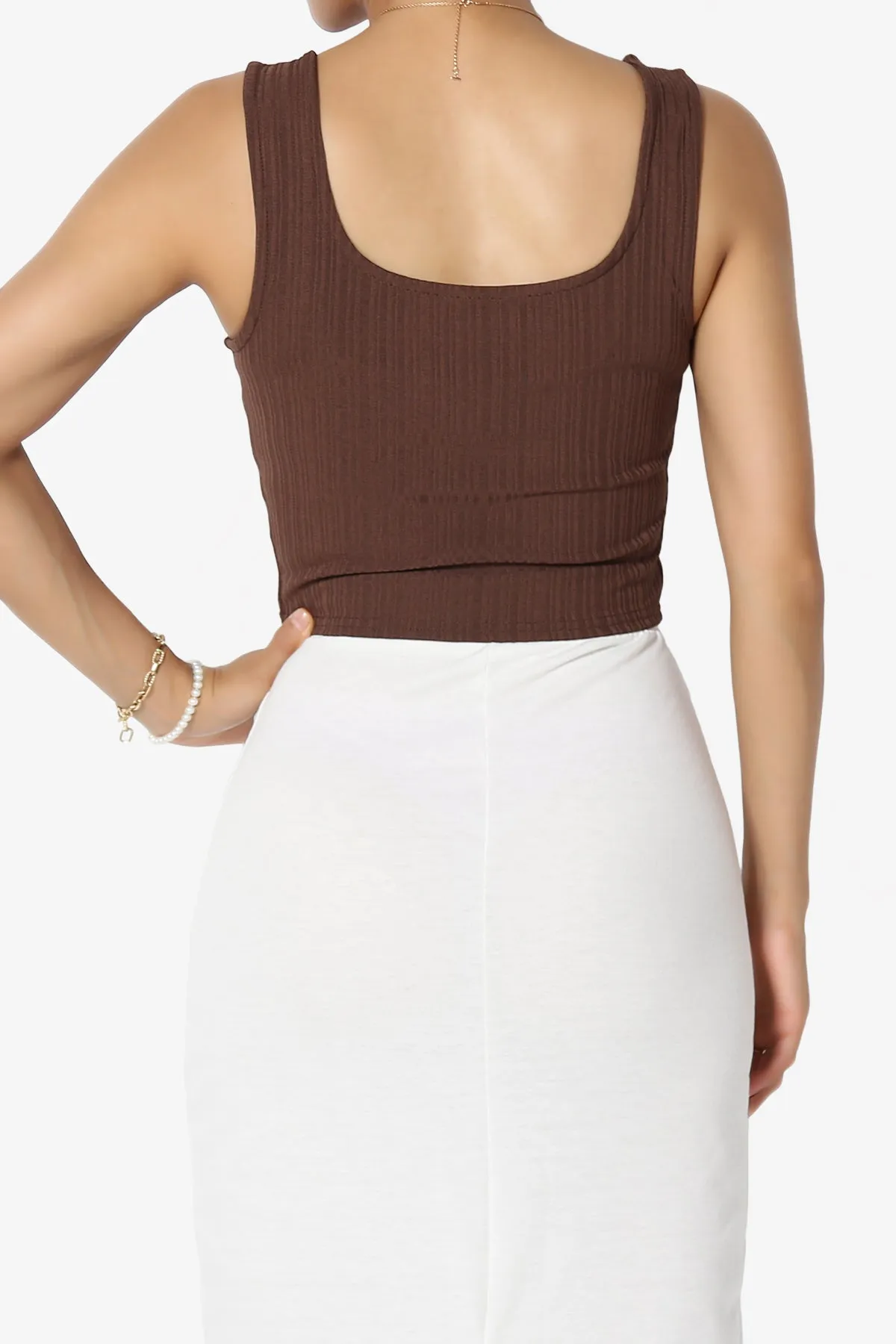 Lotto Square Neck Rib Crop Tank Top