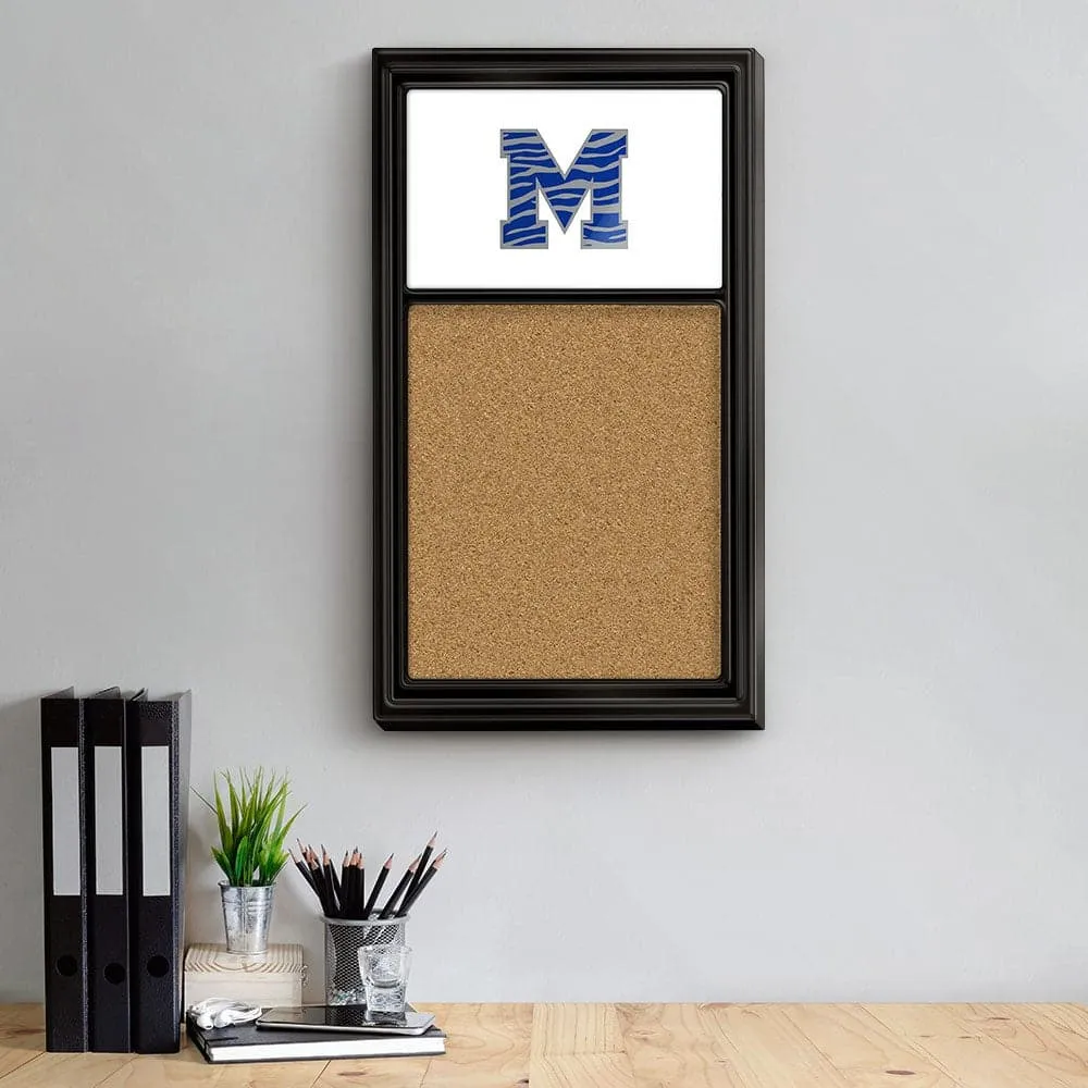 Memphis Tigers: Striped M - Cork Note Board