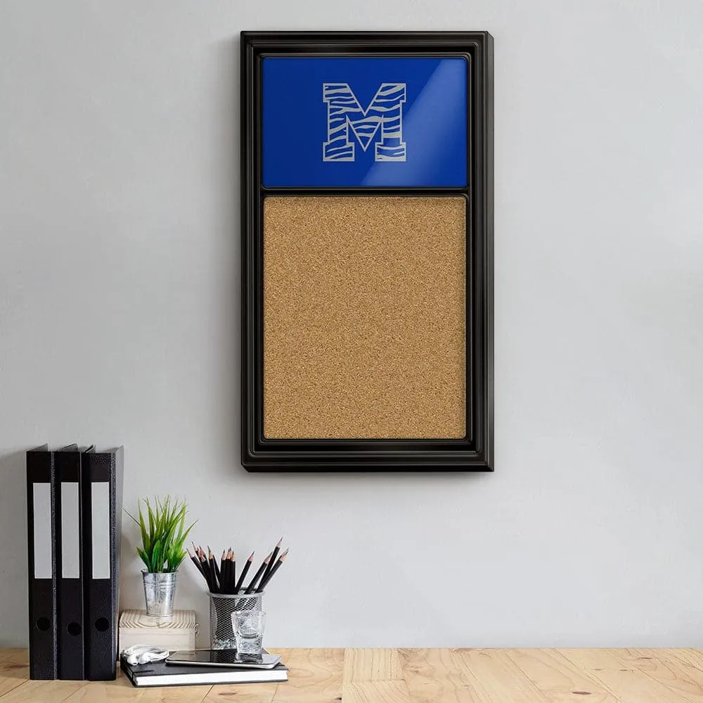 Memphis Tigers: Striped M - Cork Note Board