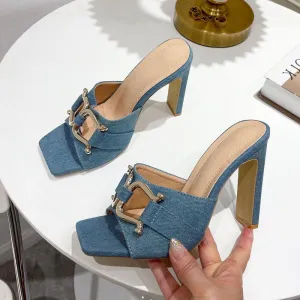 Metal Chain Designer Sandals Women
