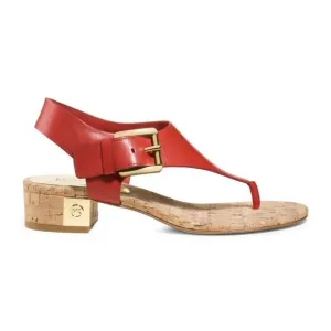 Michael Kors London Thong Block Cork Heel Sandal in Red