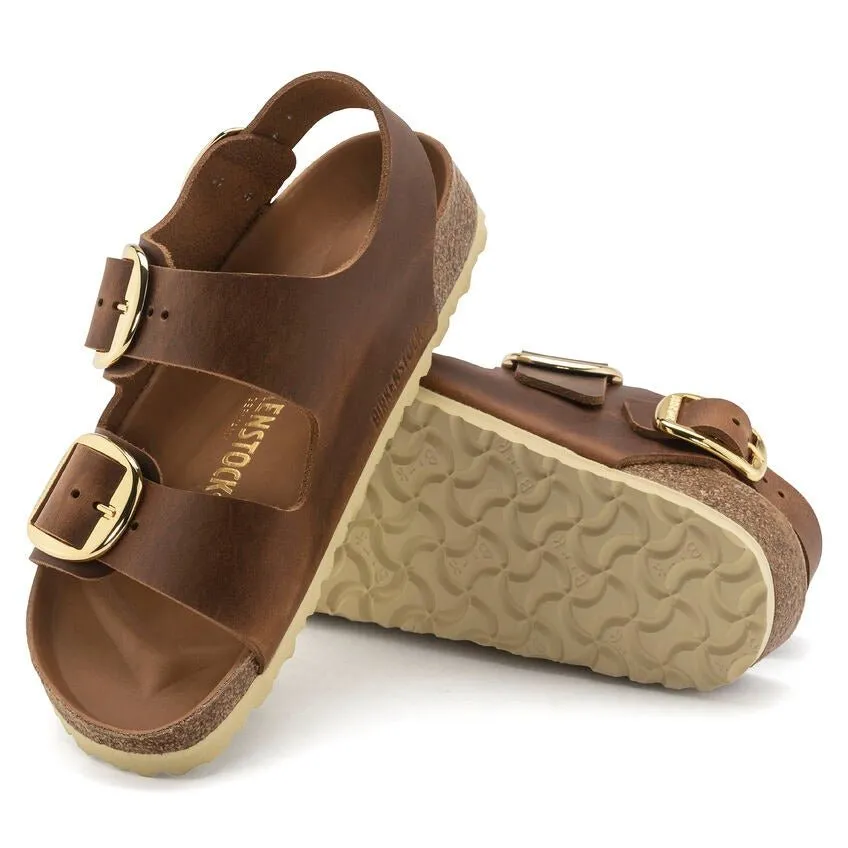 Milano Big Buckle | Oiled Leather | Cognac