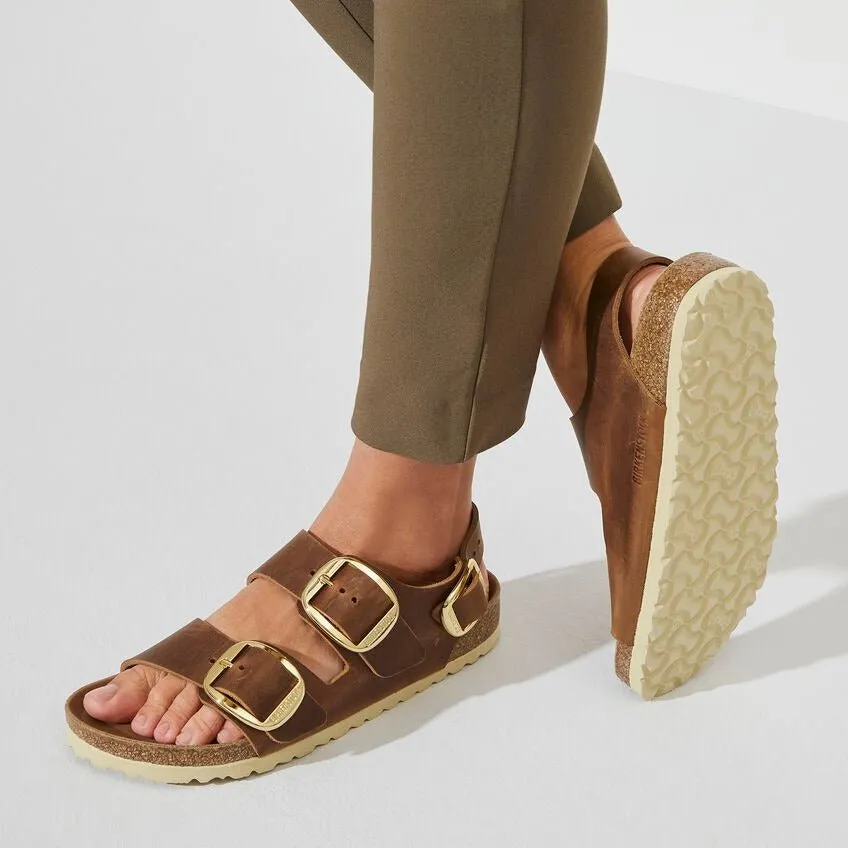 Milano Big Buckle | Oiled Leather | Cognac