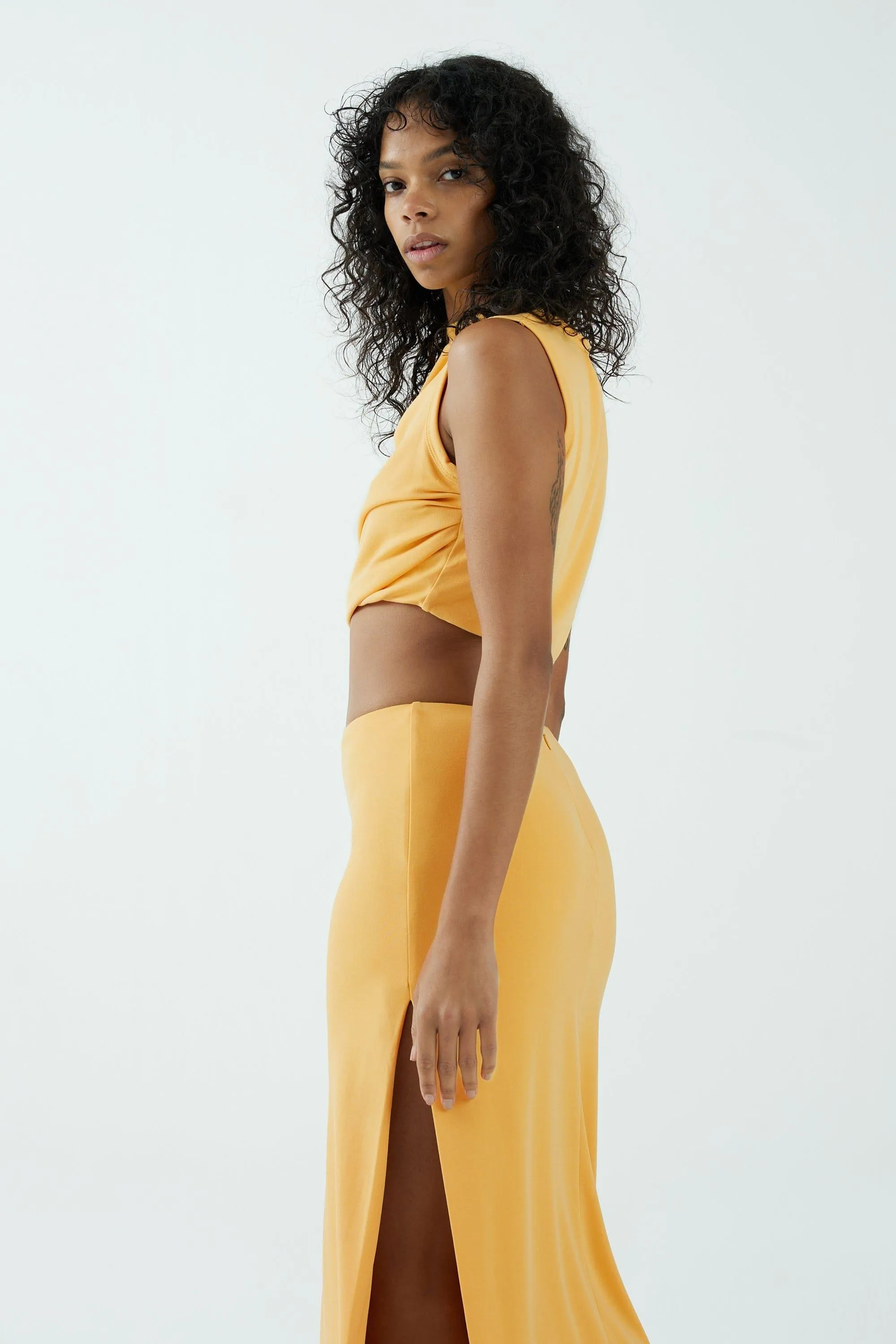 MODE TUCK TANK TOP | MARIGOLD | FINAL SALE